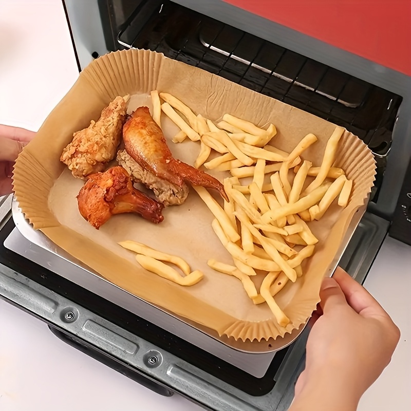 

50/100pcs Air Fryer Liners - Square Paper Baking & Roasting Sheets For Cooking, Easy - Ideal For Home & Commercial Use