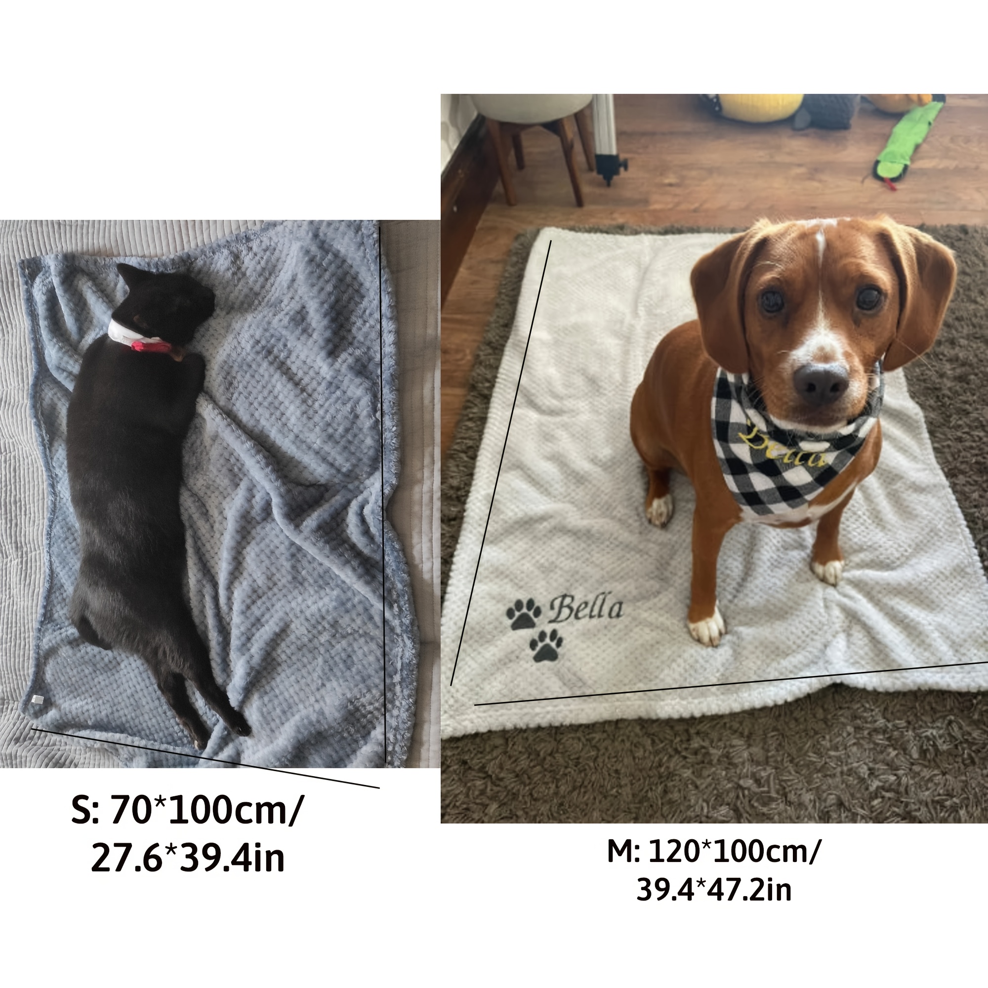 Dog Blanket - Cat Blanket - Personalised Dog Blanket - Puppy Blanket - Paw Print Blanket - Super Soft Pet Blanket - Embroidered Blanket