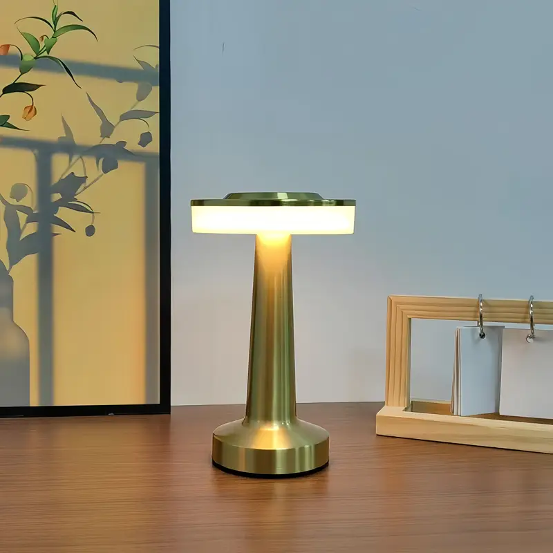 1 round usb charging table lamp golden metal touch dimmer 3 color night light halloween christmas decorative bedside lamp suitable for home bedroom living room decoration Product details 6