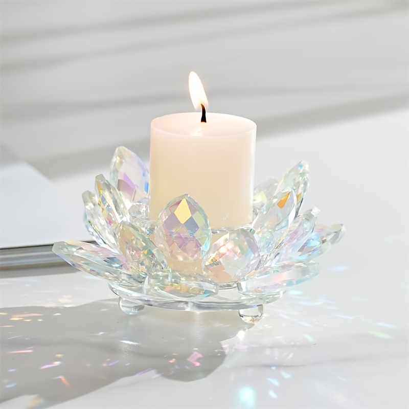 Elegant Polished Candlestick, Theme Tabletop Decor, Middle Eastern Style Crystal Centerpiece For Party And Photo Lighting