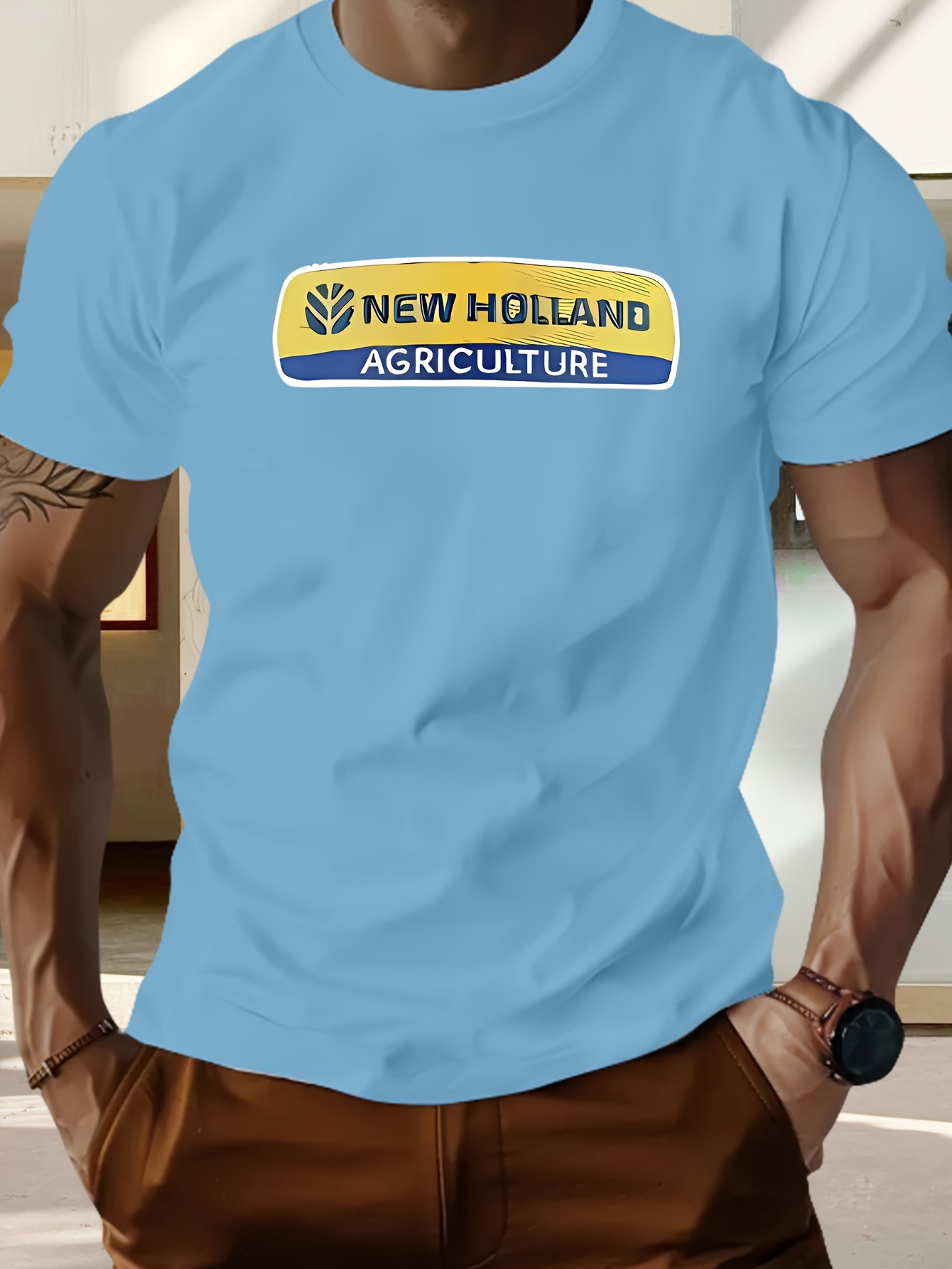 men's agriculture graphic t shirt black casual Temu United Kingdom