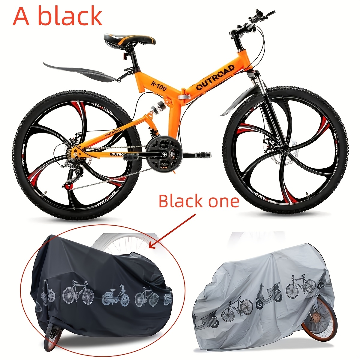 TEMU Funda de calidad para bicicleta, para bicicletas eléctricas, bicicletas y motocicletas. Uso para toda estación, fácil de instalar y portátil