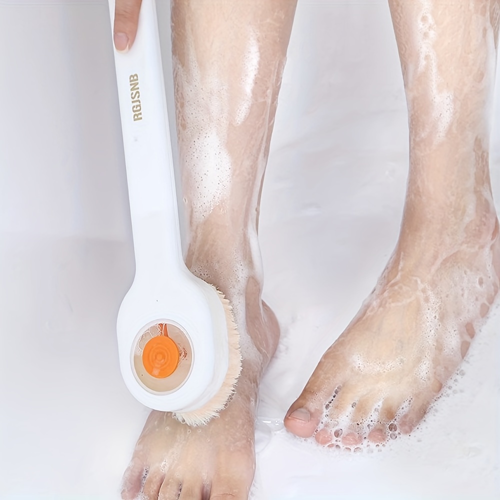 liquid bath brush press bath brush unisex long handle bath brush soft bristle back scrubbing brush to ask for help bathing artifact details 0