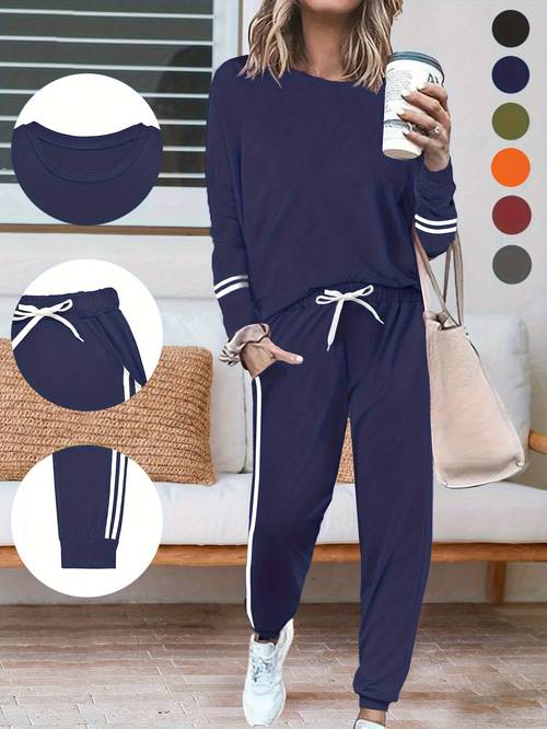item picture womens autumn winter set with round neck long sleeves