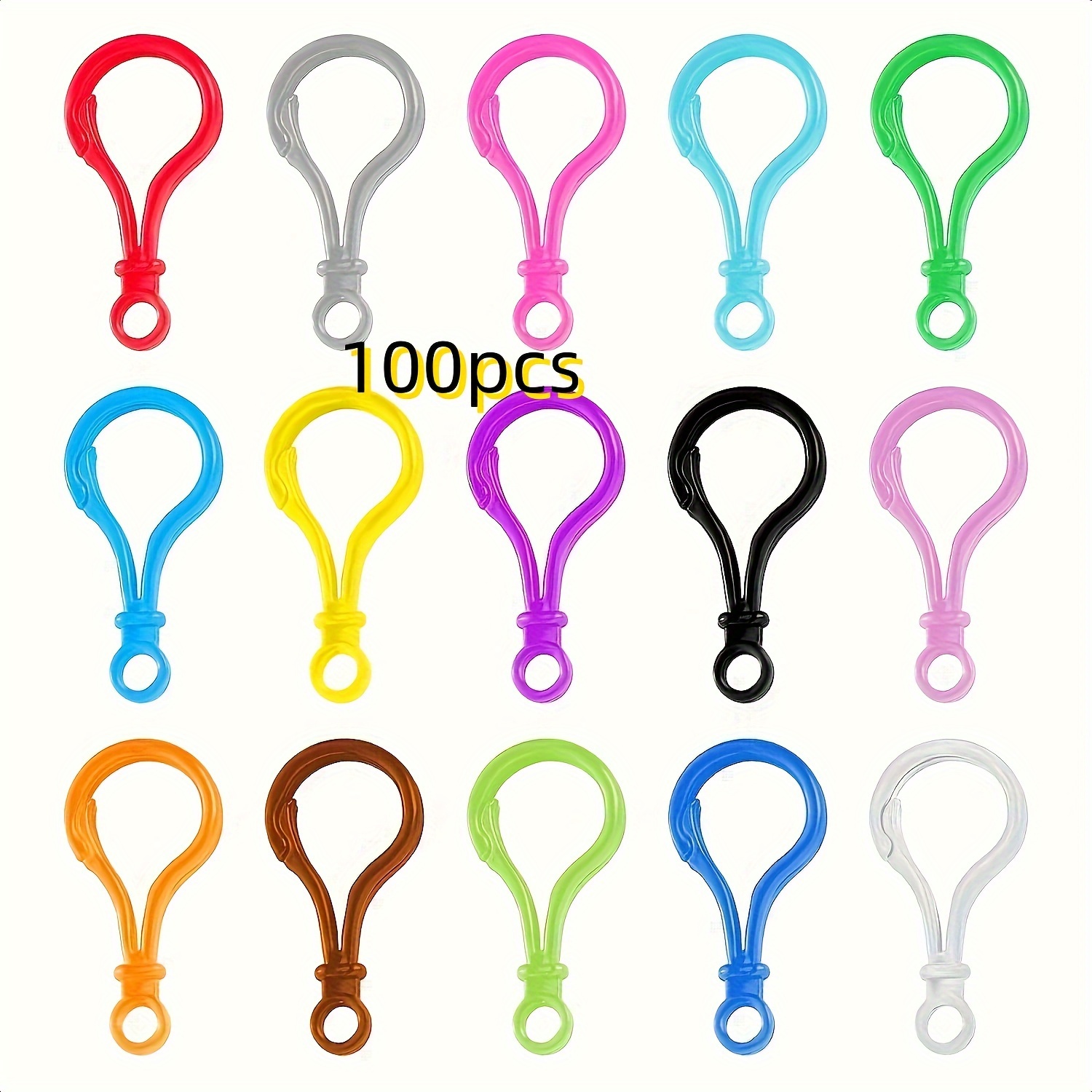 30Pcs Hard Plastic Buckle Snap Hook Fastener Toy Doll Chain