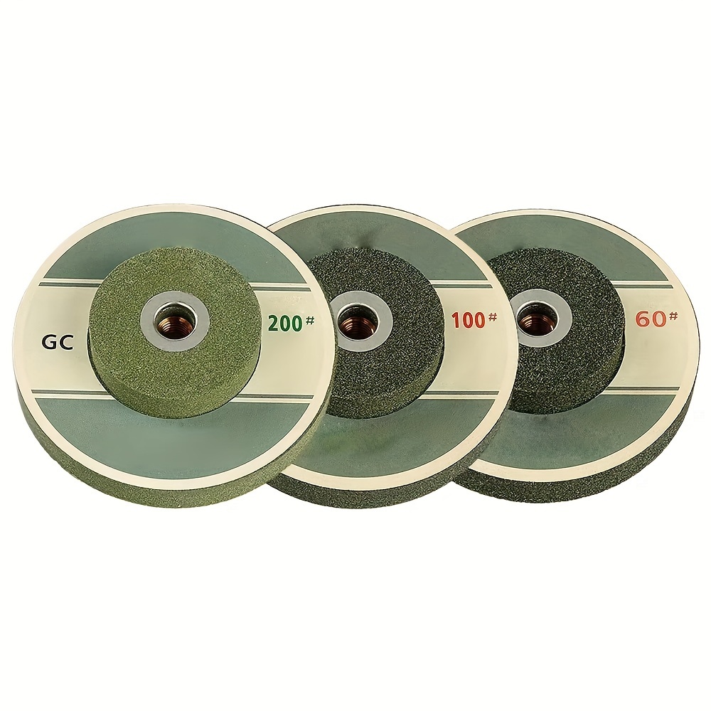 3pcs Diamond Grinding Wheel Set For Polishing, Chamfering & Trimming - Sharp, Durable Emery Grit 60/100/200 For Stone, Concrete, Metal