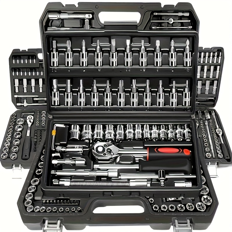 high end professional 46 53pcs tool set auto bicycle repair machinery kit 1 2 inch 1 4 inch 3 8 inch drive depth and standard wrench   grade auto parts repair ratchet wrench and other auto repair accessories tool set