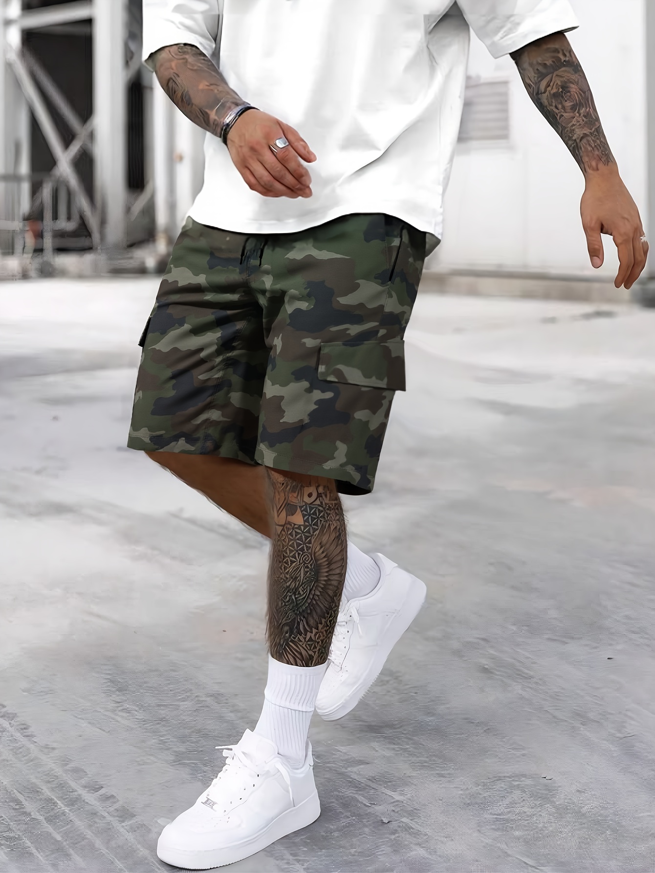 mens camouflage cargo shorts multiple pockets durable non Temu