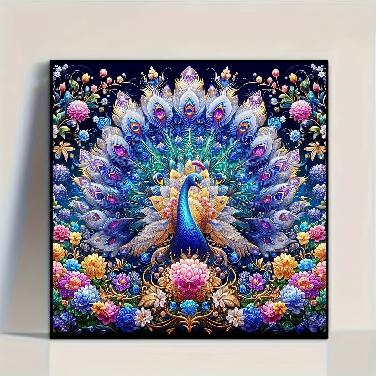 

5d Diy Peacock Full Drill Diamond Painting Kit For Beginners, Round Diamond Arts Craft Canvas Set, Vibrant Jewel Decor, Creative Gift, Ideal For Team Building And School Projects