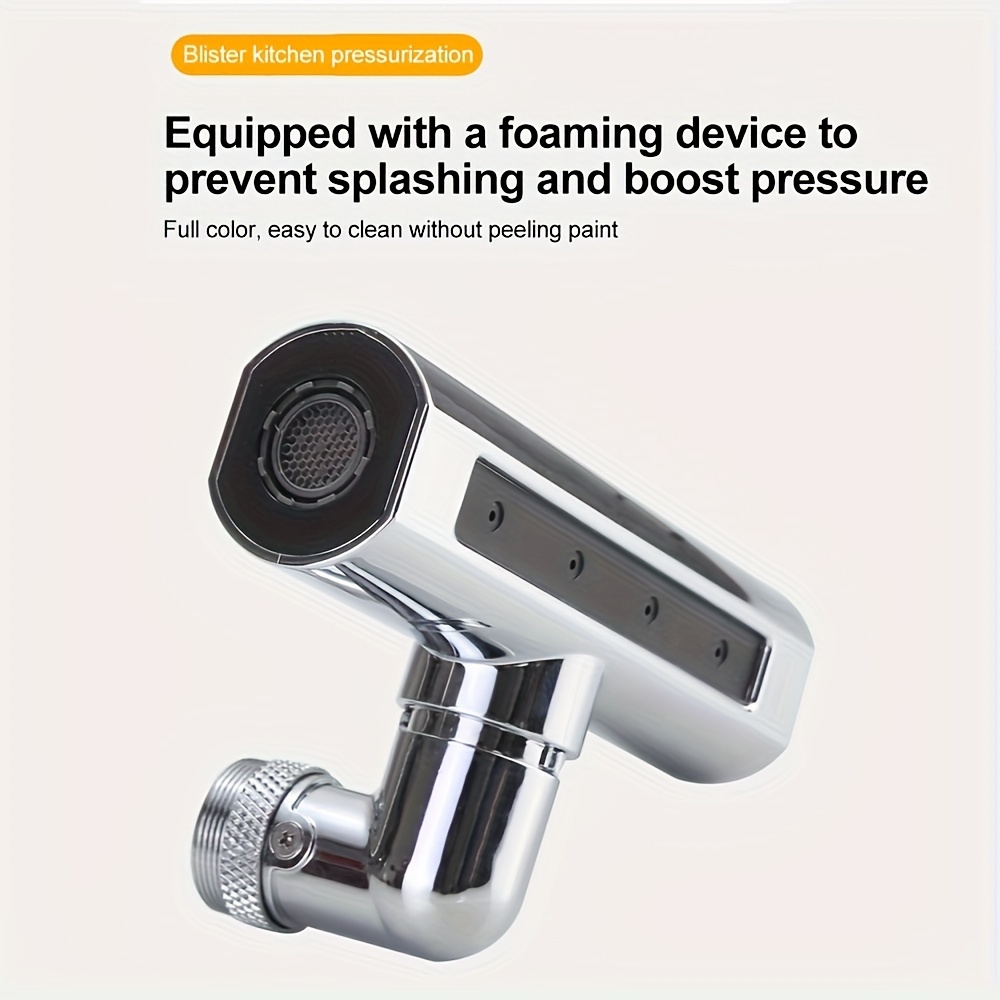 4 in 1 multifunctional kitchen sink faucet aerator set 360 degree rotatable high pressure   universal connector tap extension for easier dishwashing plastic and alloy steel construction details 2