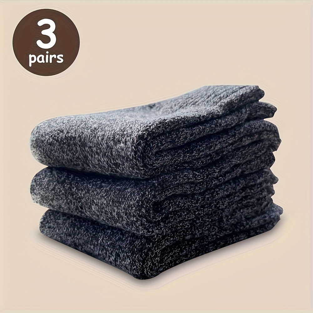 TEMU Random 3/6 Pairs Of Winter Super Thick Warm Couple Socks, Solid Color Socks, Machine Washable And , Suitable For Cold Weather, Suitable For