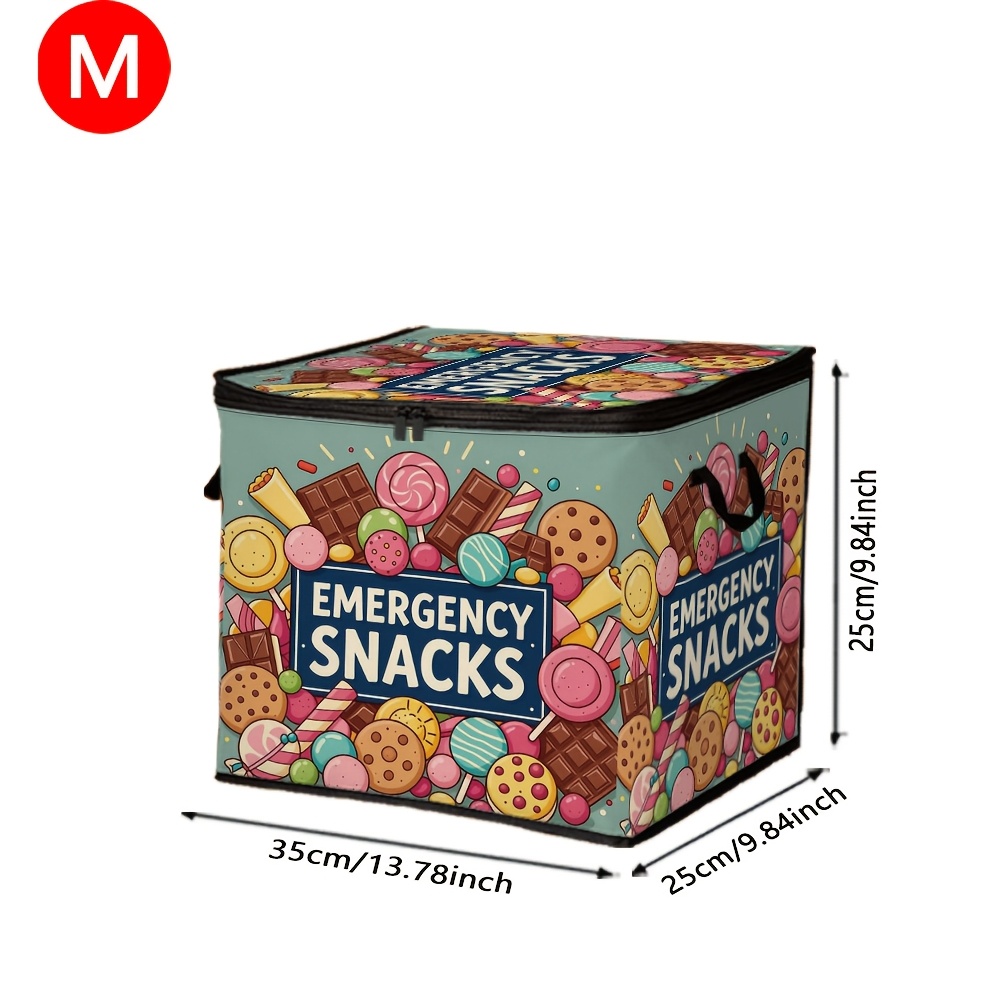 TEMU 1pc Cube Storage Box, Candy Pattern, Outdoor Storage Box, Double Zipper And , Basket For Moving And Travel, Under-bed Storage, For Kitchen,
