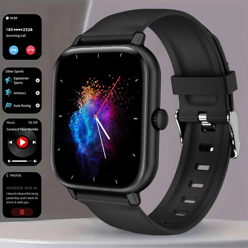 TEMU 2025 New Smart Watch Watch - Wireless 5.3, Hd Oled Display, 2 Straps, Call And Sms Alerts, Music Control, Photo Taking, Multiple Panel Options -