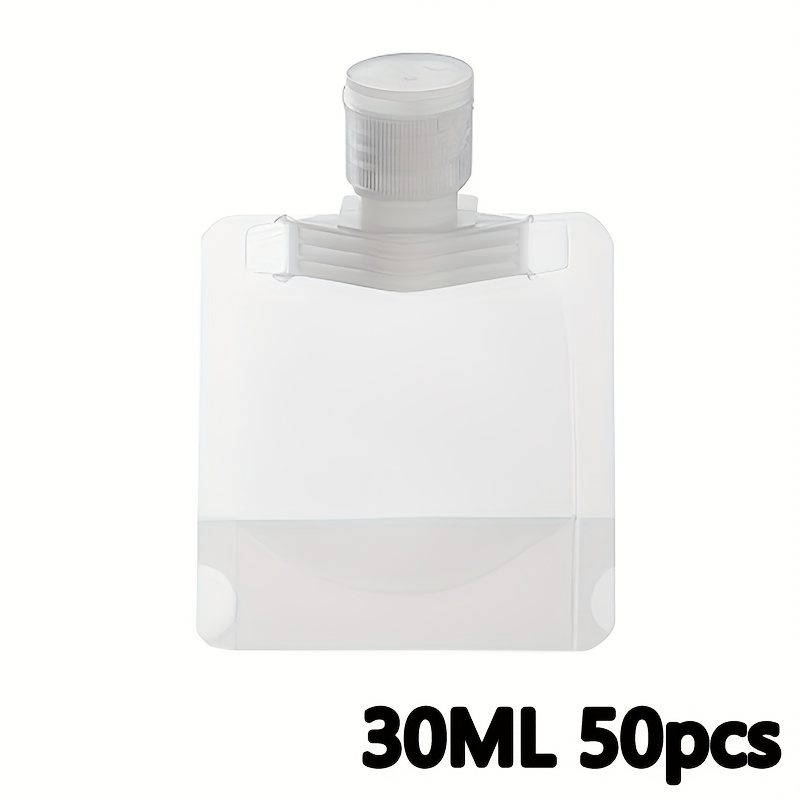 TEMU 50pcs Transparent Plastic Travel Bottles With Lids - Leak-proof, Refillable Containers For Shampoo, Conditioner, Lotion, And Soap Dispensers -