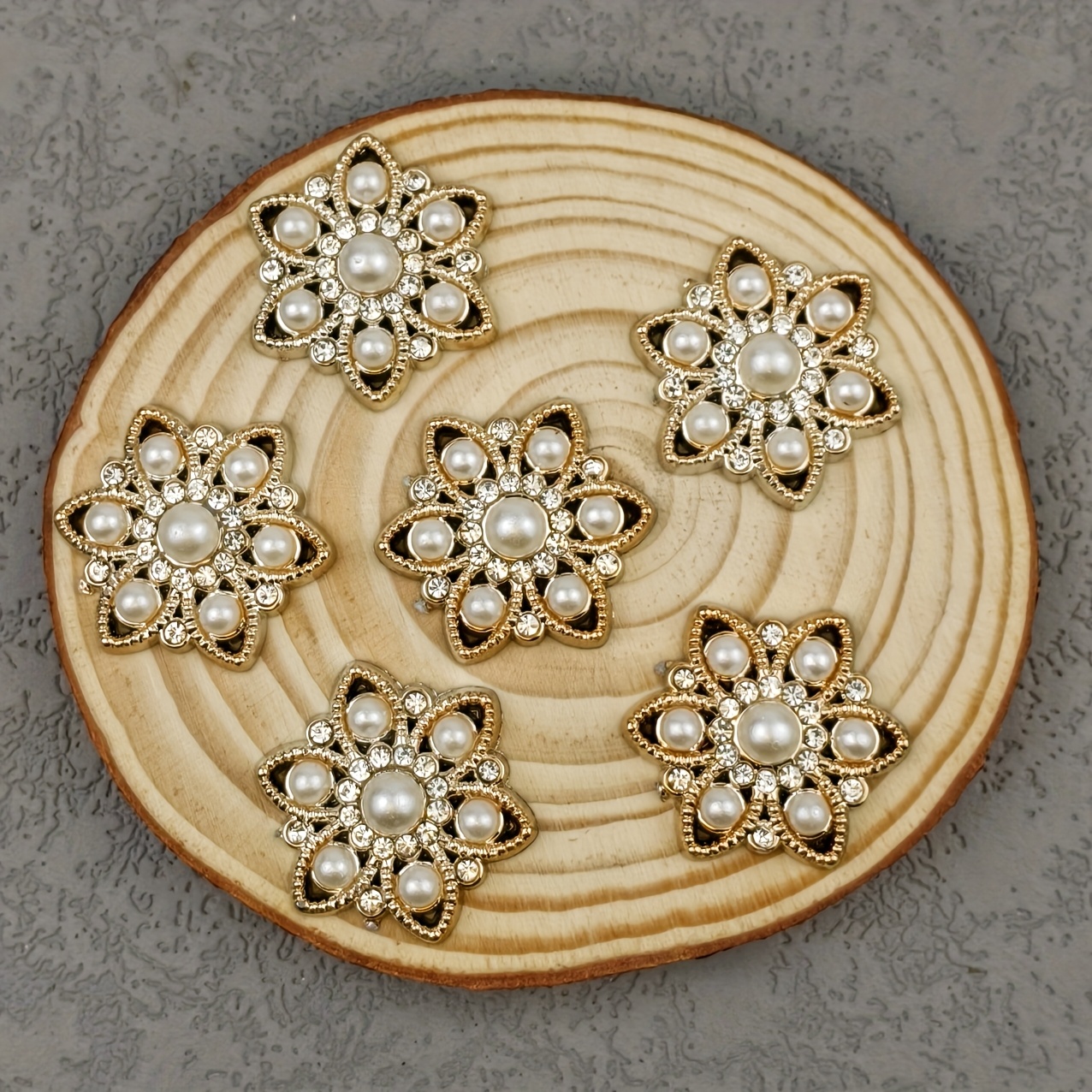 25pcs Acrylic Patches - Flower and Hexagon Shapes