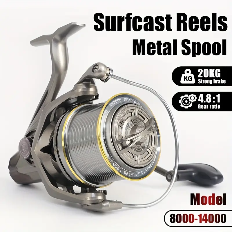 extra large fishing reels Big Game Surf Spinning Reel 8000/12000,20KG Drag Power Backlash-Free Bearings,Metal Reel Seat,Zinc Alloy Gear for Saltwater Inshore and Offshore Fishing (BG, 3000) : Sports & Outdoors large arbor for ultra Spinning Reel Large Spool