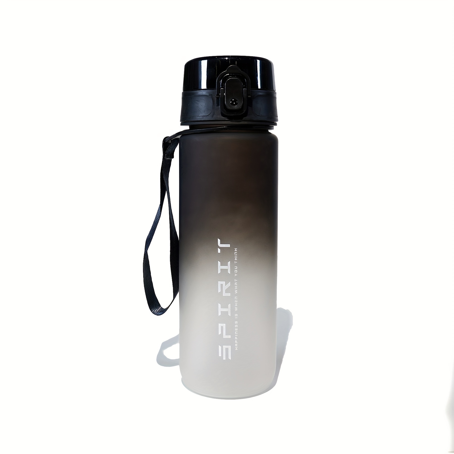 Image of Large-capacity Rainbow Gradient Sports Water Bottle - Durable Frosted Plastic, Ideal For , Perfect For Outdoor Activities