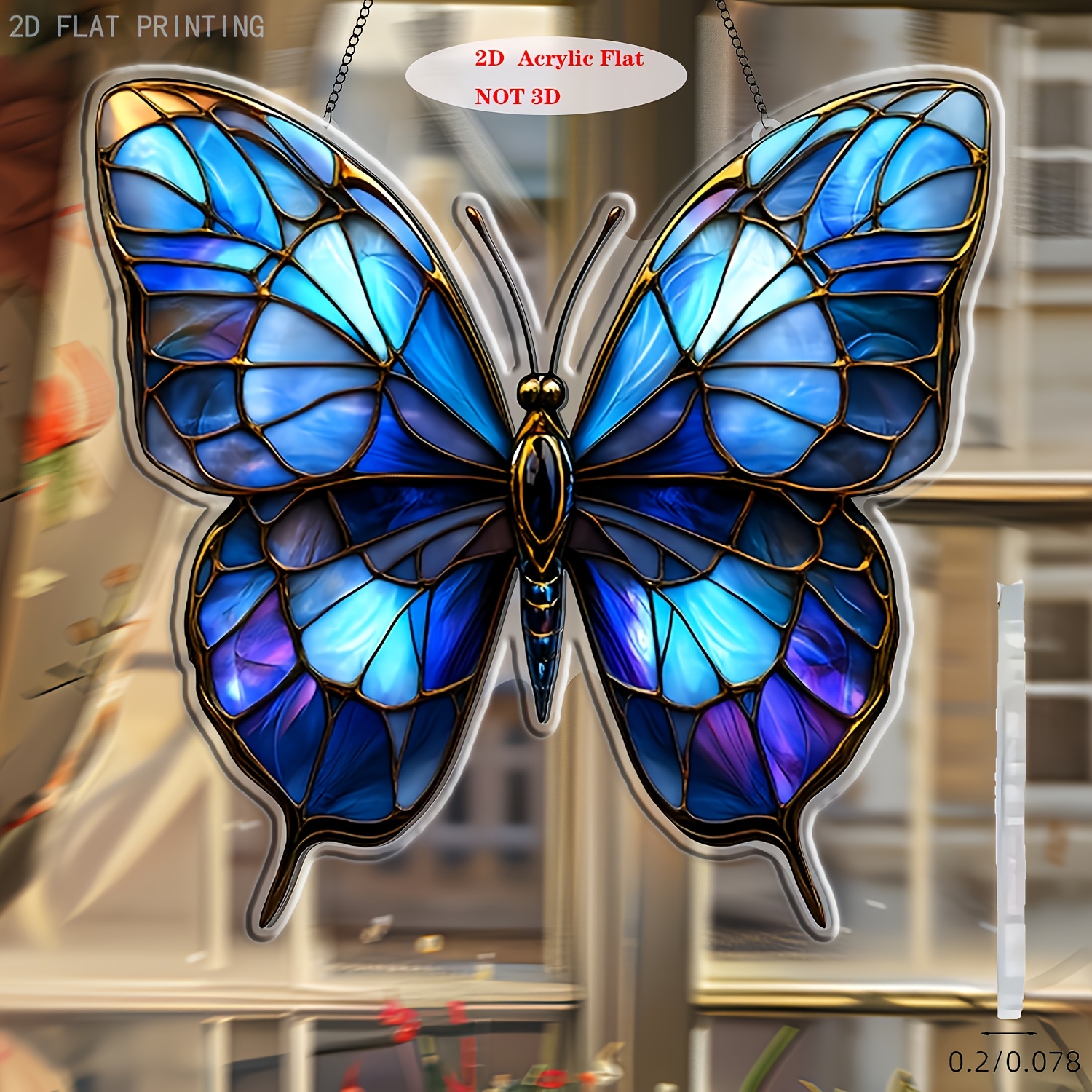 TEMU 2d Flat, 1pc 2d Flat And Light Catcher - Acrylic Window Hanging Decoration, And Scratch-resistant, Bedrooms, Kitchens, Courtyards, And Holiday