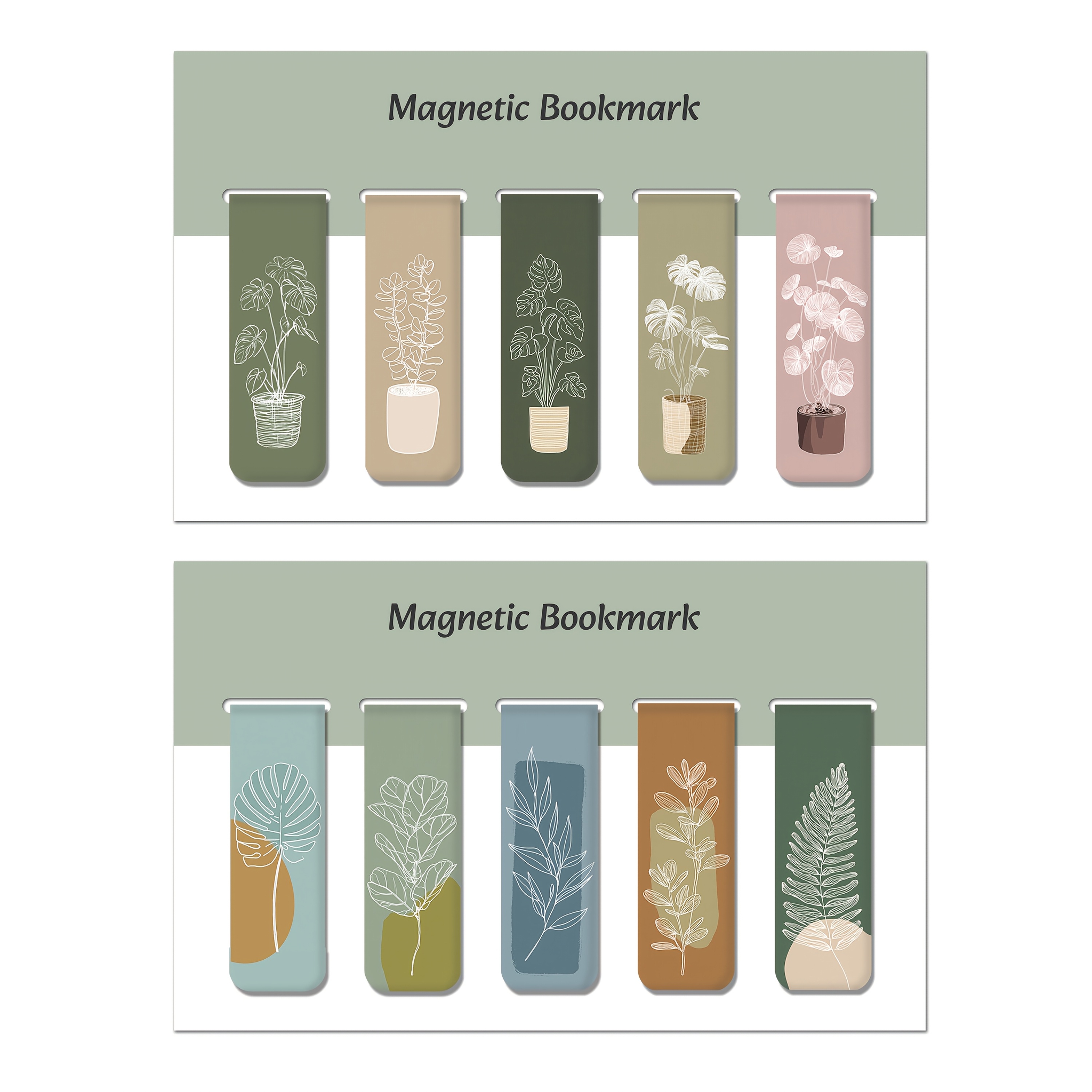 TEMU A Set Of 10 Magnetic Plant Bookmarks Featuring Nordic Minimalist Lines, A Moment Of Natural Art In Reading. With Strong Magnets, Hold Pages