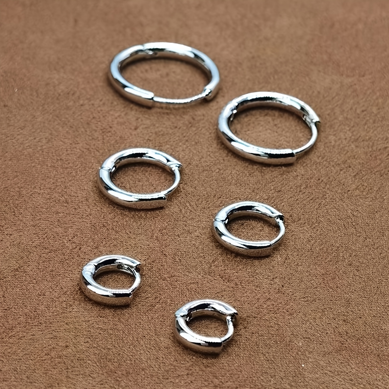 E-shop 6er-Set schlichte einfache Creolen für Damen, 8mm/10mm/12mm, geeignet als alltägliches -Accessoire