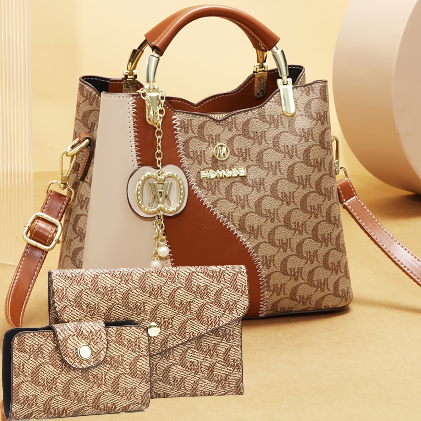 

New Fashionable And Stylish Three-piece Set Of Mother And Son Bags With Trendy Print Women's Handbag