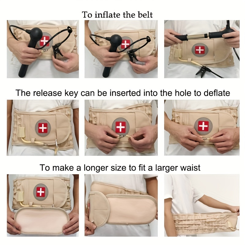 adjustable inflatable lumbar support with pump decompression back brace for   strong support for daily use running waist support ideal gift for mothers fathers grandparents labor thanksgiving day hand   clean only durable pu tpu material details 5