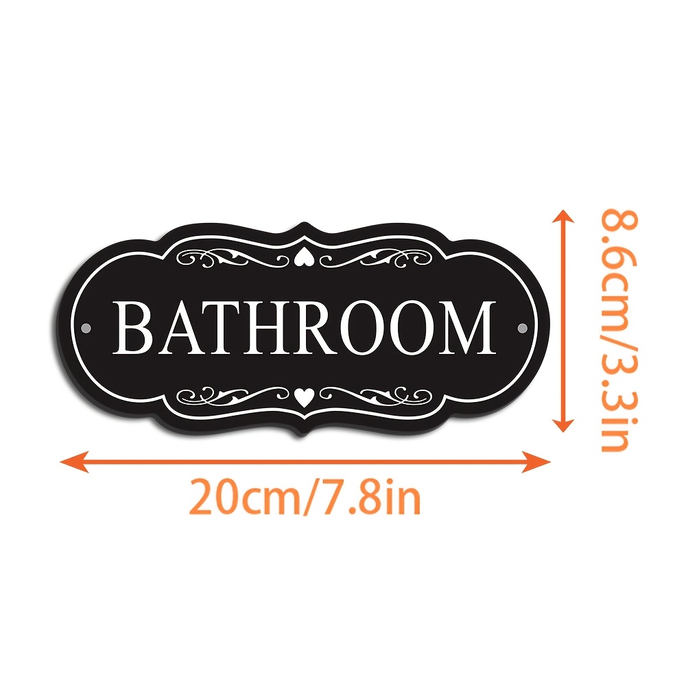 Image of Decorative Acrylic Bathroom Sign - Waterproof, Fade-resistant, Weather-durable With Strong Adhesive And Pre-drilled Holes For - 7.8*3.3 Inches - Ideal For Home, Office, Shop, Or Restaurant