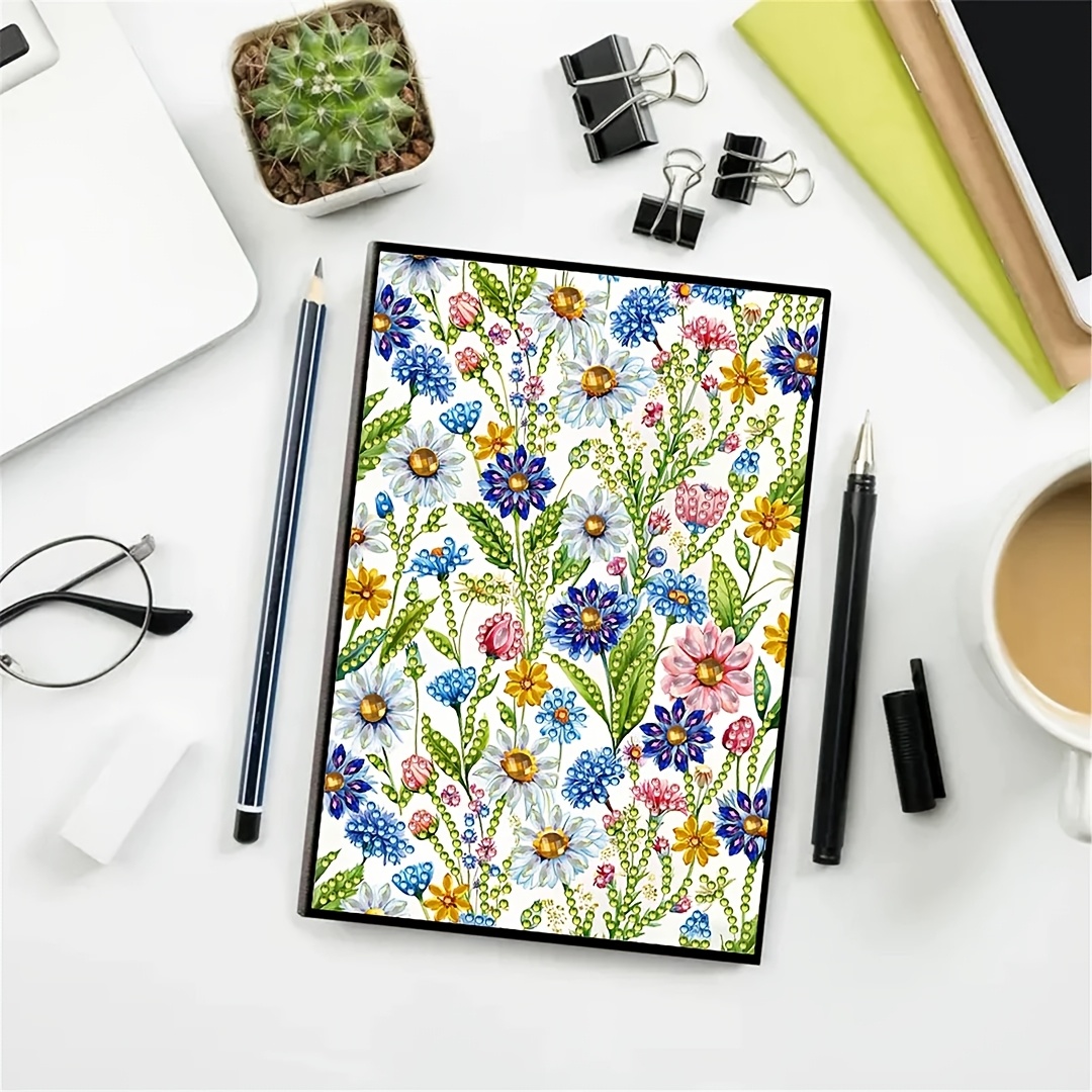 TEMU 1pc 2026 New Model Diy Painting Notebook With Round & Irregular Rhinestone/diamonds Suitable For Students, Home, Business Journal, Thick