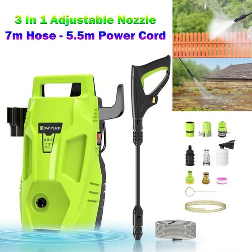 480bar 3000w electric pressure washer jet washer with 7m hose 5 5 cord adjustable spray nozzle for outdoor cleaning