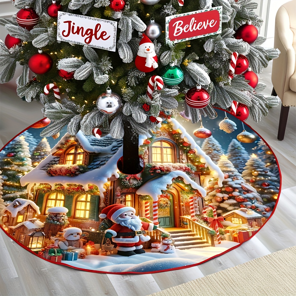 TEMU 1 Cute Holiday Christmas Tree Skirt, Suitable For Multifunctional Holiday Decoration On Christmas, Halloween, New Year, Valentine's Day -