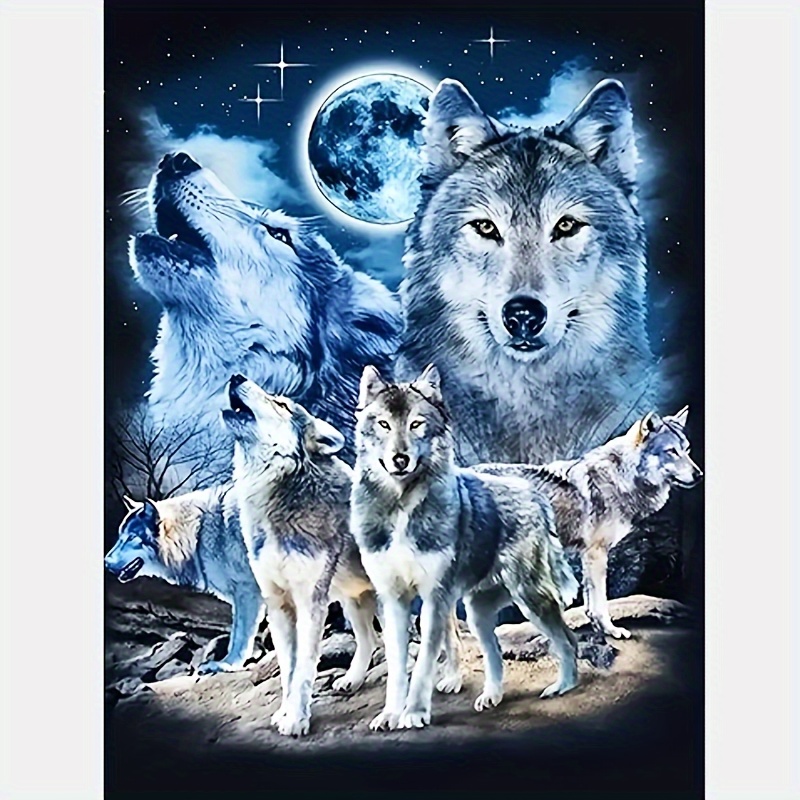 

Diamond Art Painting, Wolf Full Diamond Art Customize, Decorative Wall Art Hanging Painting Home Decoration Valentine's Day Gifts, Decorative Craft Wall Art