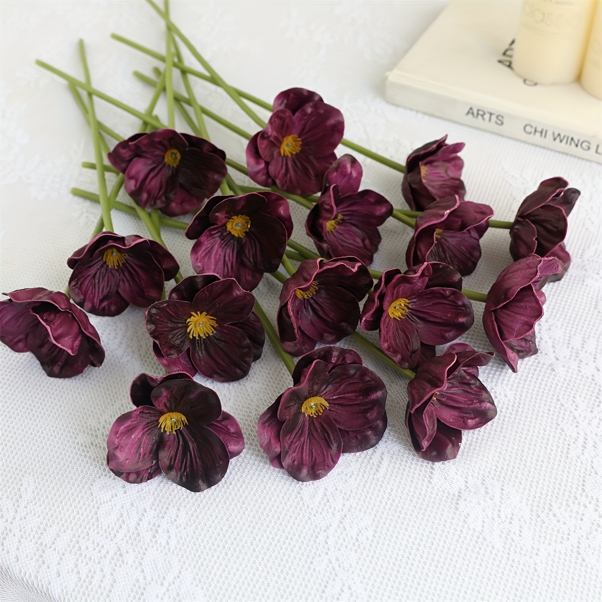 Image of 12pcs Artificial Poppies, 3.54-inch Realistic Fake Flowers For Home Wedding Housewarming Parties Office Parties Table Centerpiece Decorations Colorful Spring Summer Holiday, Decorative Swags