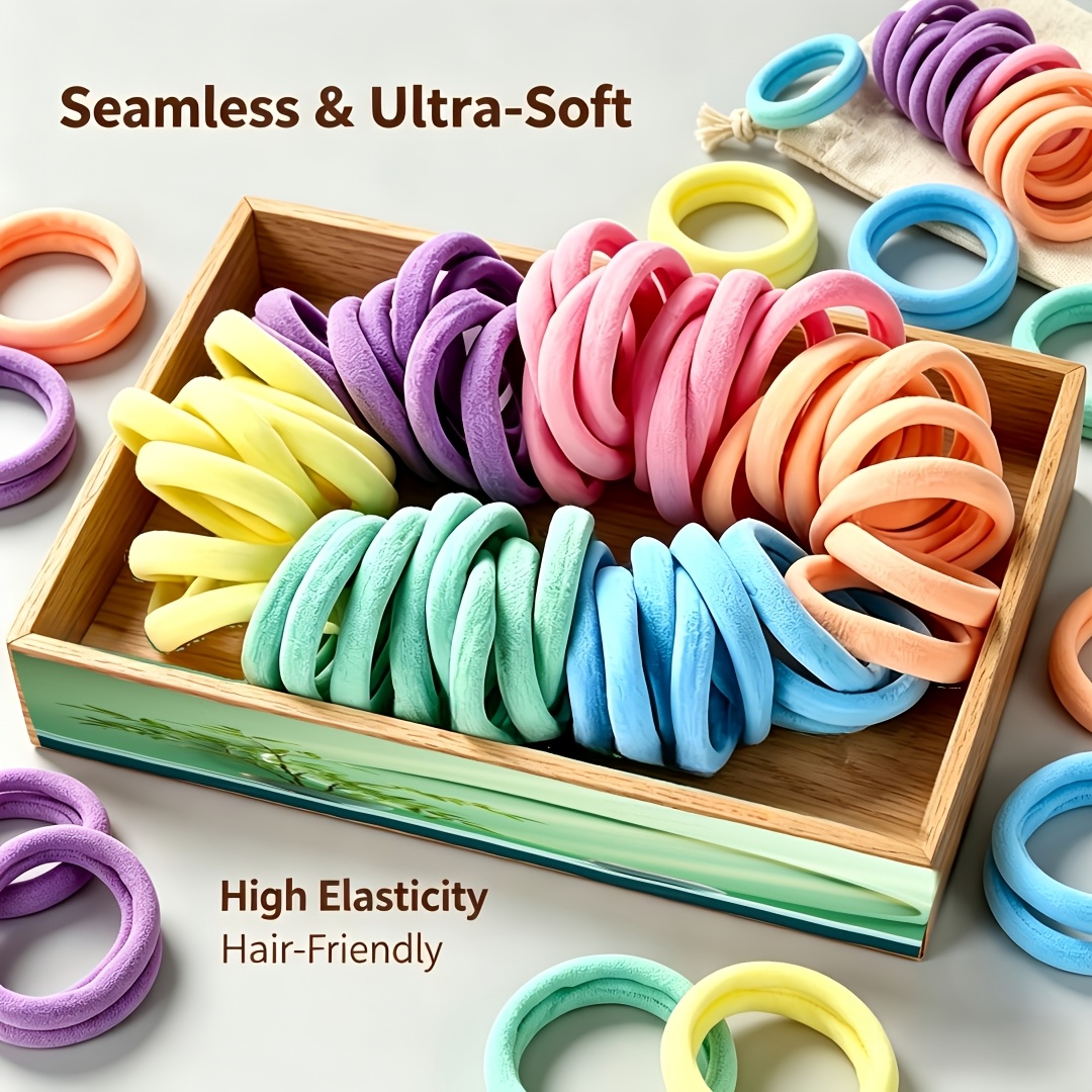 102pcs High Elastic Black Hair Ties for Strong Hold