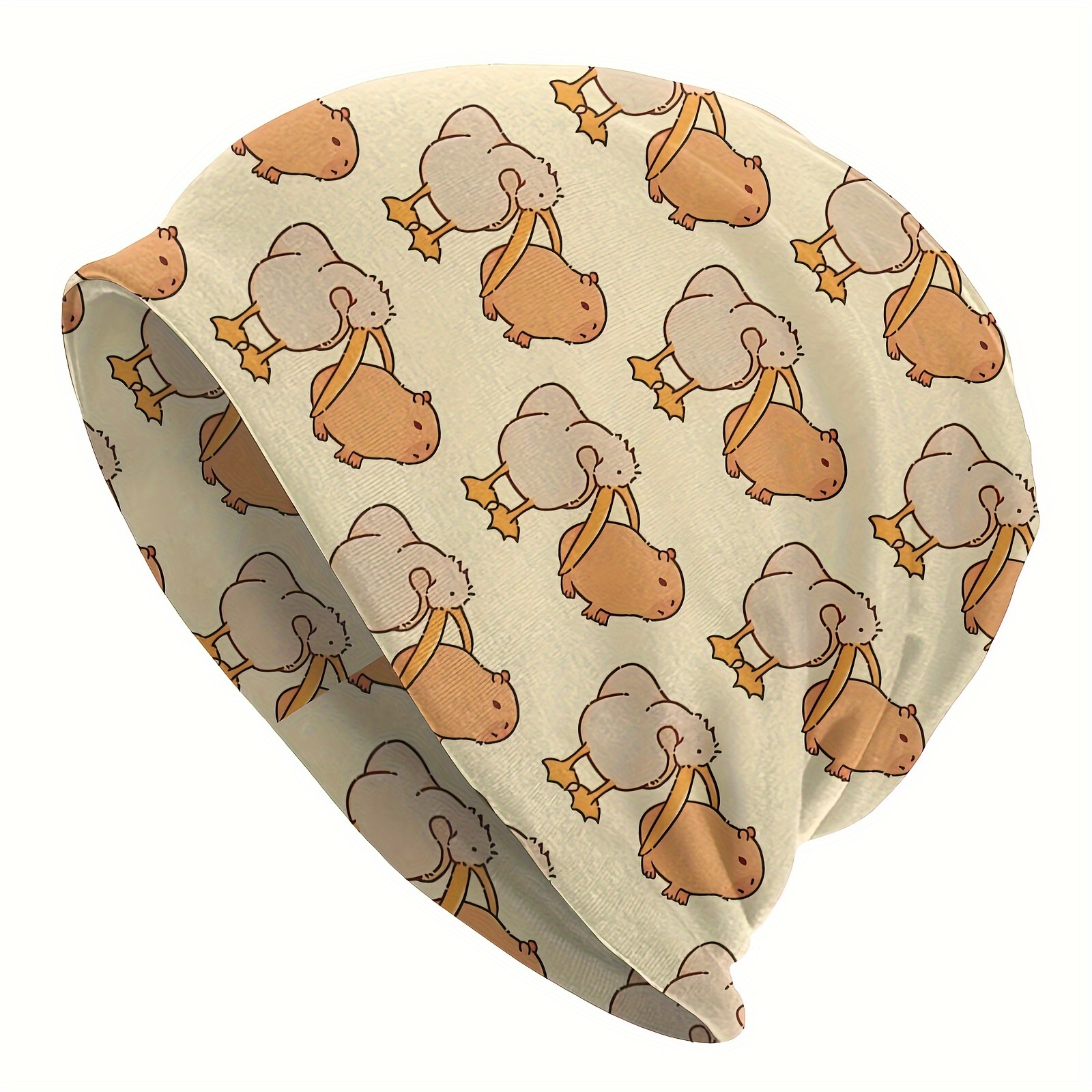 1pc Capybara Cute Animal Bonnet Hats Men Thin Skullies Beanies Hat