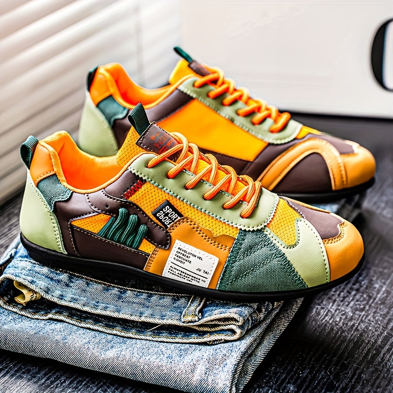 Tenis ligeros y transpirables para hombre zhenyuezu, de caña baja con cordones y suela antideslizante de PVC, diseño en bloques de colores vibrantes, ideales para senderismo, uso diario y estilo urbano casual, regalo de Navidad duradero y elegante