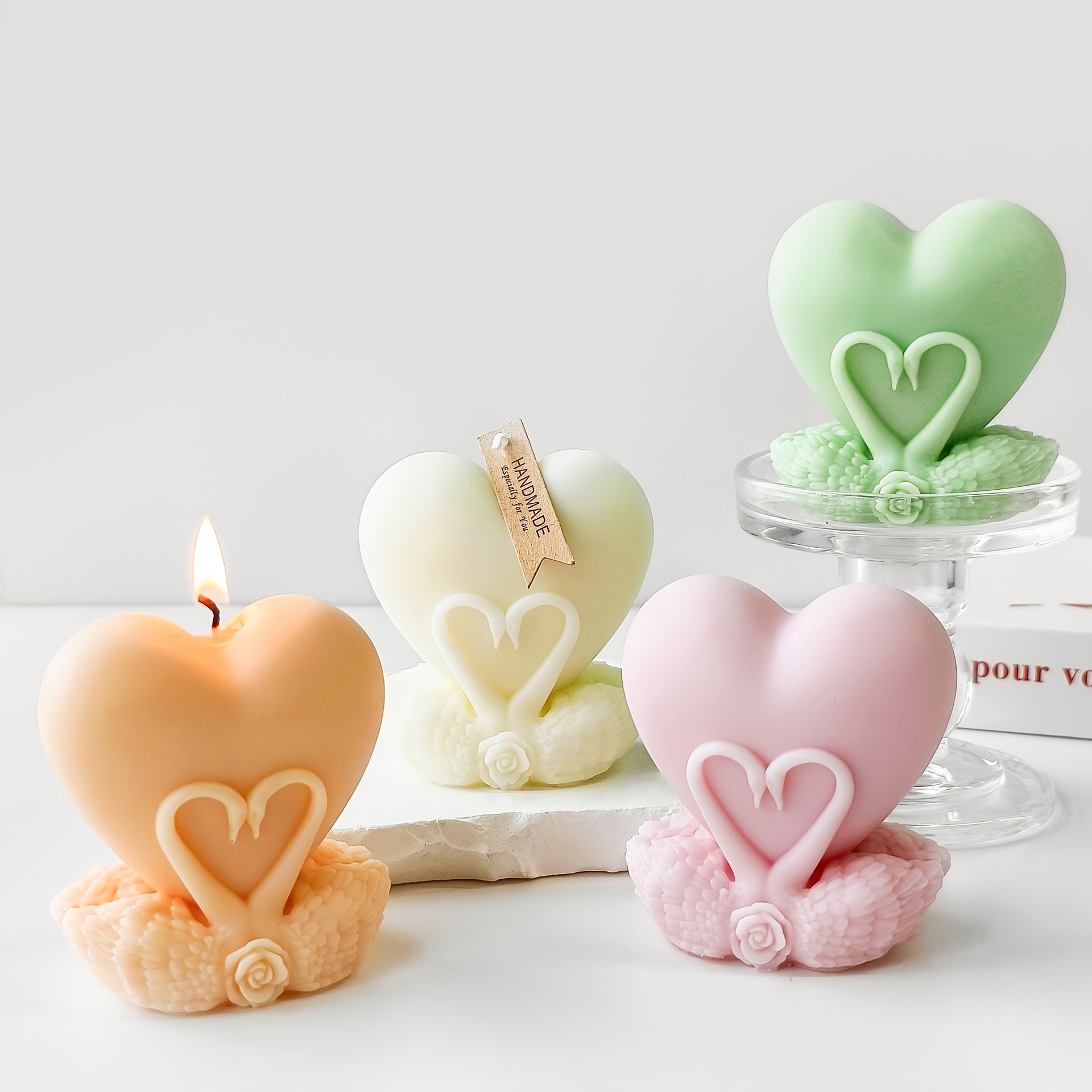 

Diy Heart-shaped Candle Mold - Silicone Craft Kit With , Unique Valentine's Day Gifts, Includes Pastel & Vibrant