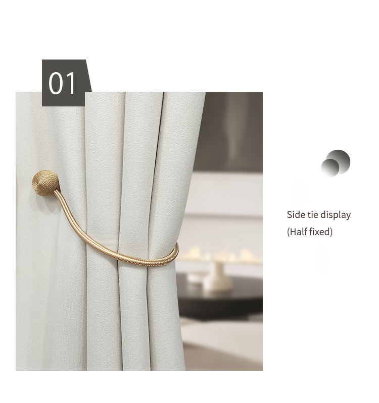 Seven-Color Magnetic Curtain Tiebacks - Invisible Magnetic Tieback System, Quick Adjustment Design, Compatible with Sheer/Blackout/ Curtains, Light Luxury Aesthetic Accessories for Living Room & Bedroom Decor