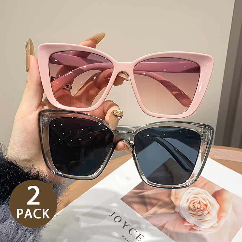 

2-pack Cat Eye Glasses, Trendy Jelly , Unisex Fashion, Anti-reflective Pc Lenses, Plastic Material, Ideal For Hiking & Outdoor Activities, Decorative Eyewear