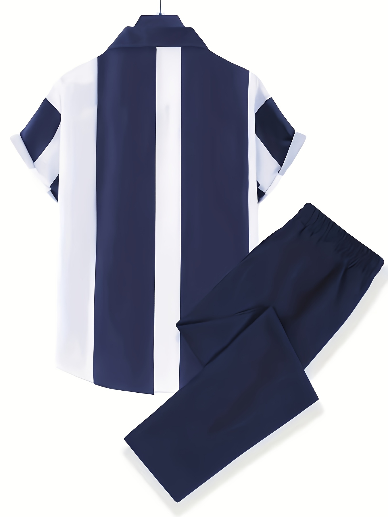 Men'S 2pcs Hawaiian Style Short Sleeve Collared Shirt And Drawstring Long Pants Outfit, All-Over Print Casual Button-Up Shirt And Trousers, Suitable for Summer Daily Wear And Vacation Destinations