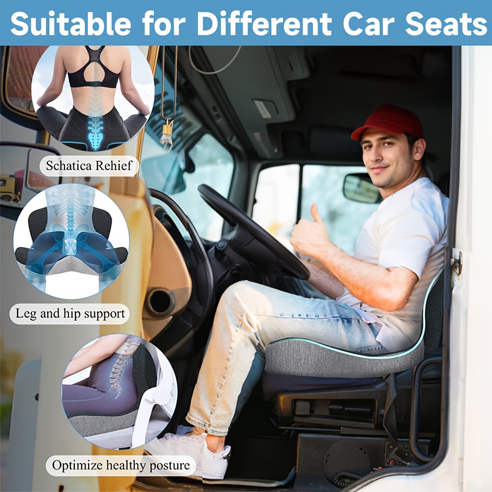 ergonomic seat cushion with backrest soft supportive and washable breathable polyester fiber non woven fabric integrated cushion for hips and waist with zipper closure hand wash   back   chair car driving desk work Product details 1