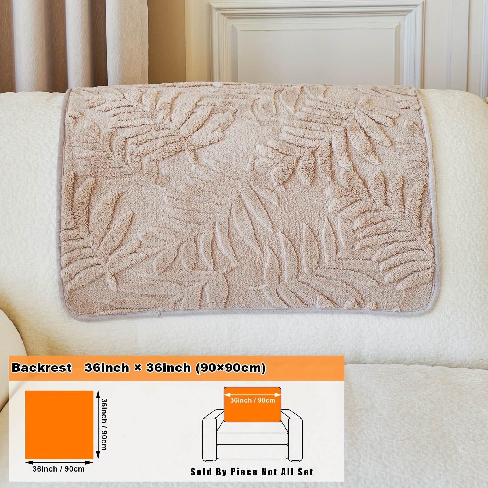 E-shop Shu Samtsofa-Bezug - Modernes Blattmuster, 100% Polyester, Haustierfreundlich & Rutschfest, Maschinenwaschbar, Passend für 3-Sitzer,