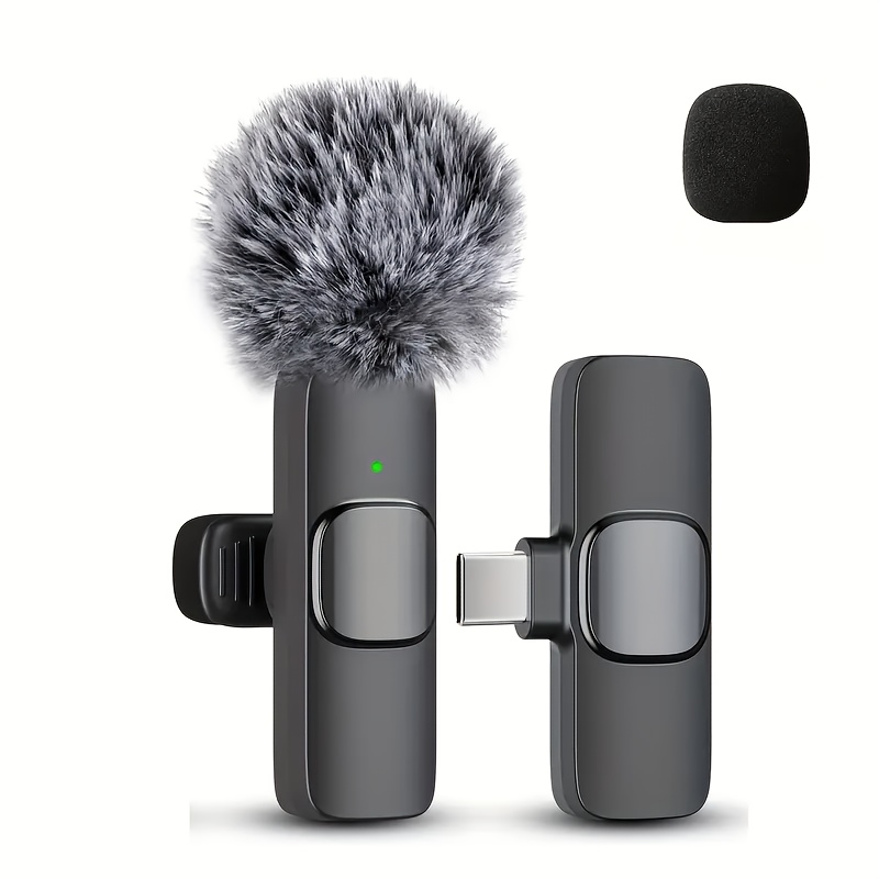Kouzone Live Streaming Microphone 1pc Wireless Lapel Mic For , Professional Collar Mic, Plug And Play Wireless Microphone, Lapel Mic For Video Recording And Interviews, Live Mic, Vlog Kit