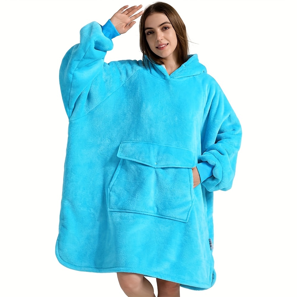 

Krifey Wearable Blanket Hoodie, Sherpa Hooded As Birthday Gifts For Mom Women Girlfriend Men, Oversized Cozy Sweatshirt With Pocket, Teal