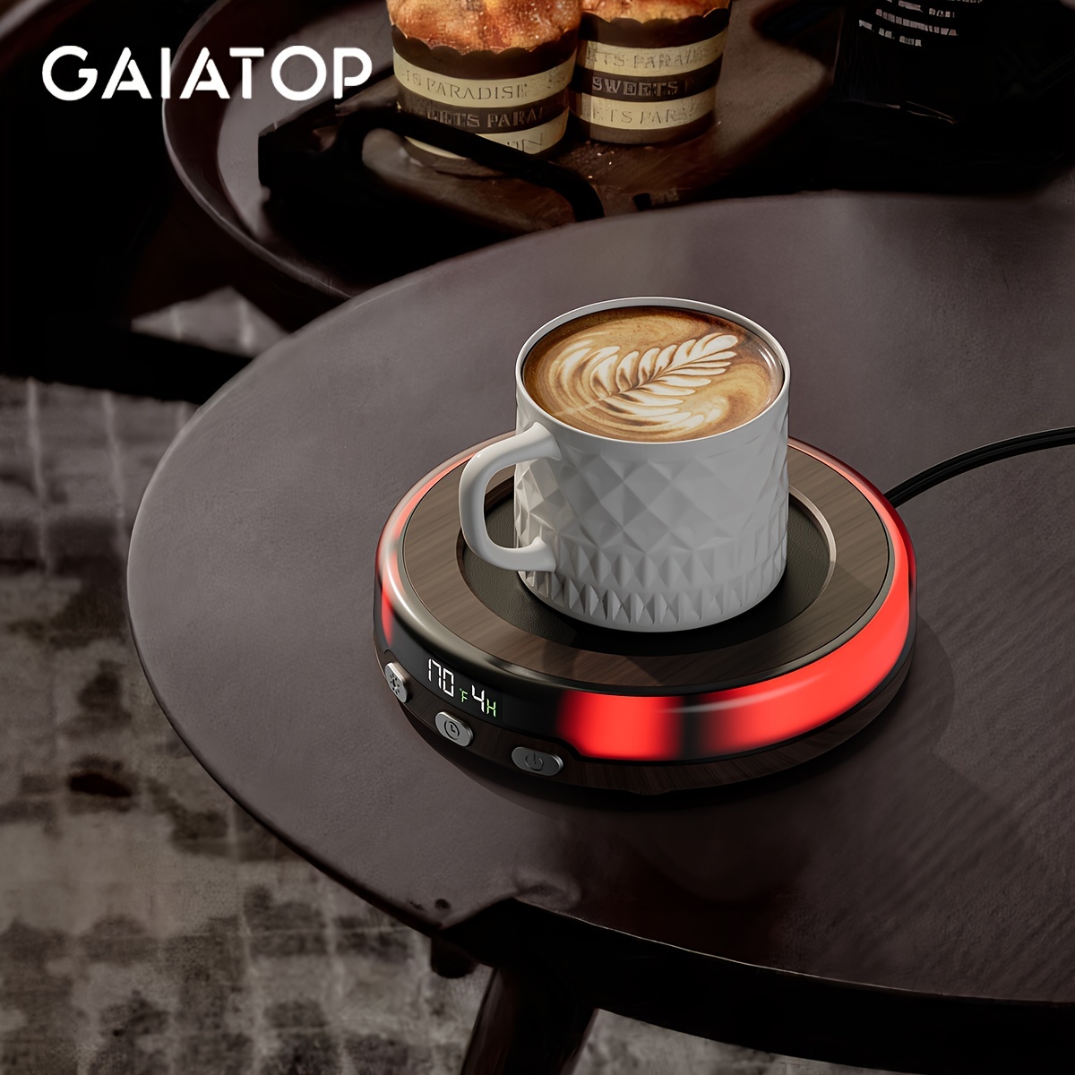 

Gaiatop Beverage Warmer With 3 Temperature Settings, Ambient Led Lighting & Auto Shut-off Timer, Plastic Electric Cup Heater For Coffee, Milk, Tea - Us Plug, 110v Plug Powered