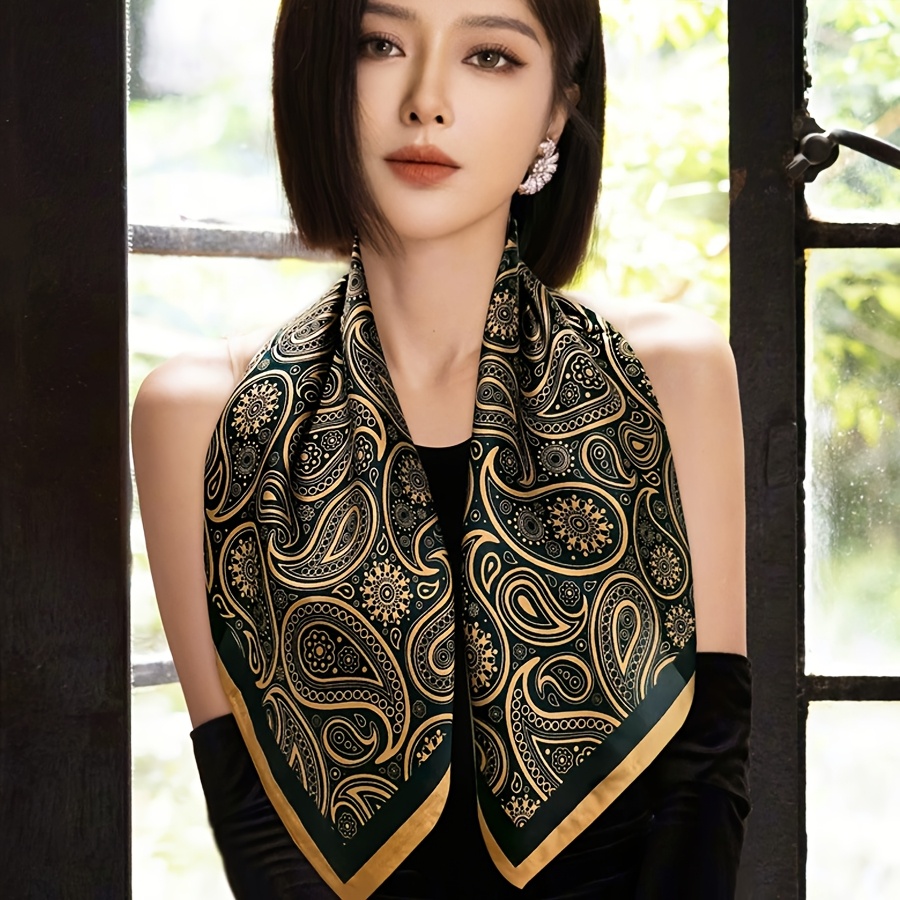 vintage paisley square scarf stylish breathable sun Temu Australia