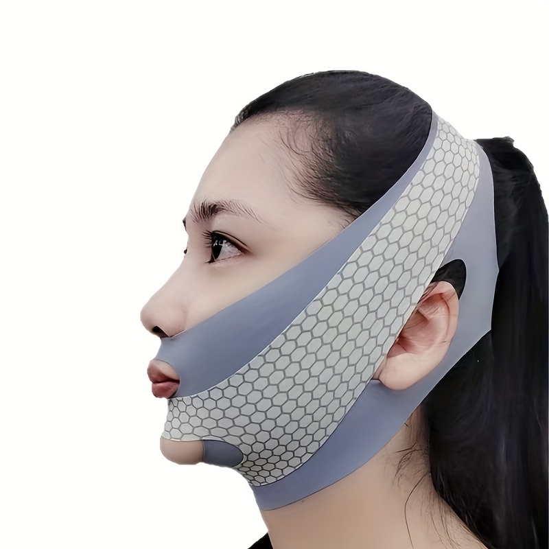 TEMU Sleeping Mask, V-shaped Facial Slimming Bandage, Unscented, Relaxing Face Shaping Tape, Double Chin Reduction, Facial Slimming Strap With Massage Function