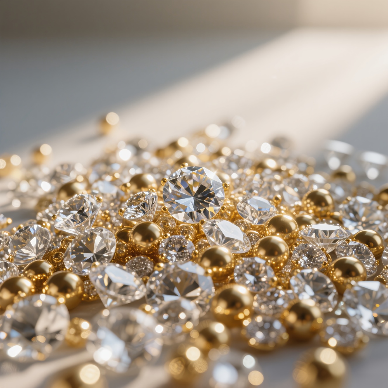 E-shop 1510 Stück, Perlen, Transparente Simulierte Diamanten, Edelsteine für Basteln, Nageldesign, Vasenfüllung, Tischdekoration, Goldene Vasenfüller