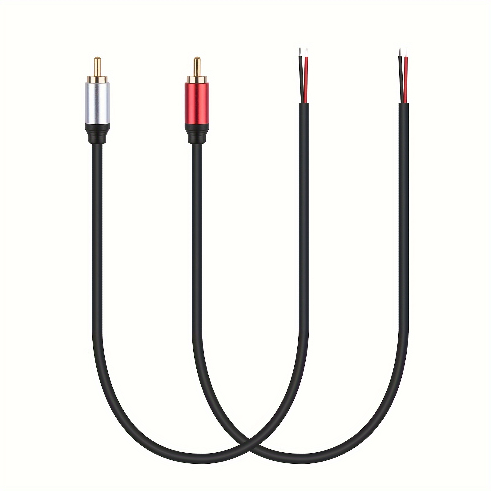 

2 Single-ended Rca Audio Cables, Coaxial Cables For Diy Audio Cables, 30cm Audio Cables With Rca Male Connectors