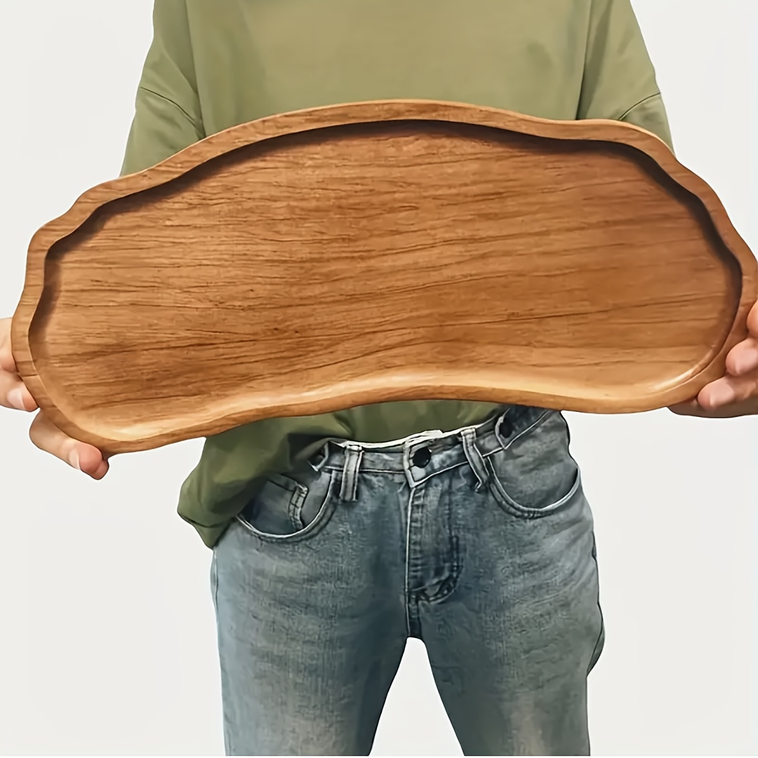 

1pc Wooden Cheese Board Tray - Serving Platter For Breakfast, Dessert, Bread, Snacks - Ideal For Christmas, Halloween, Easter, Hanukkah, Thanksgiving Table Decor