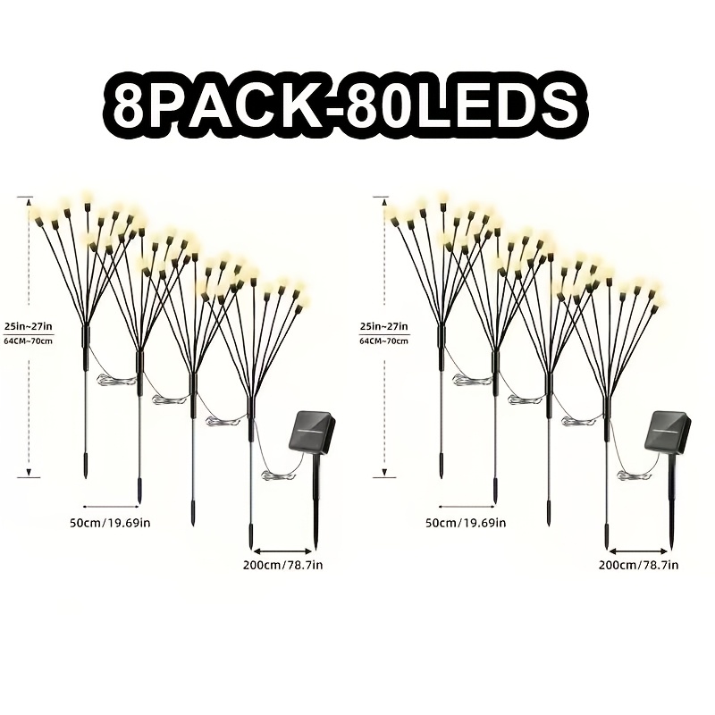 Image of 8pack Solar Lights, Led Warm White Solar Powered Garden Outdoor Decorative Lights, For Patio Pathway Garden Lawn Decoration Ramadan Halloween Christmas Decoration Festival Lamp